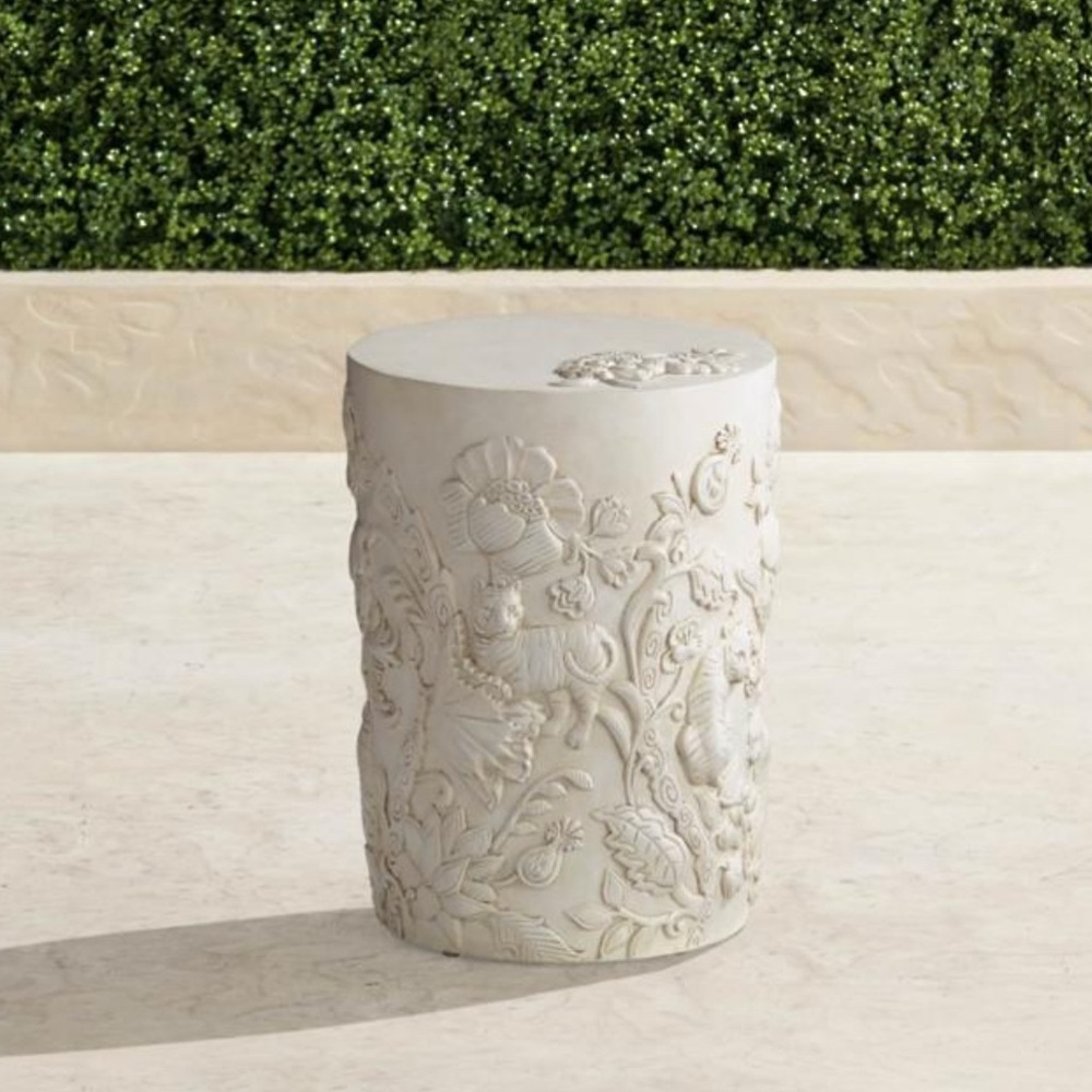 Frontgate Stone Accent Stool - NWT